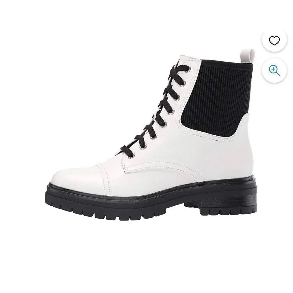 Circus by Sam Edelman Giovanny White / Black Combat Boot 9M Moto Boot/ Winter